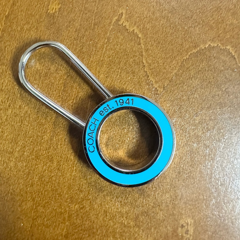 Coach Blue and Silver Key Holder